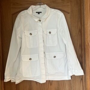 Tommy Hilfiger White Utility Jacket with Durable Fabric